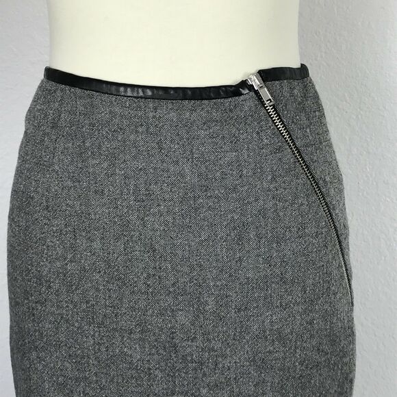 Band of Outsiders Tweed Wool Blend Straight Pencil Skirt FLAW - Picture 3 of 12